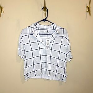 NWT Urban Outfitters Cropped Button-Up Shirt